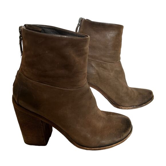 Marsèll Chocolate Brown Bolla Glove Leather Block Heel Ankle Bootie 9.5/39.5 - Picture 3 of 14